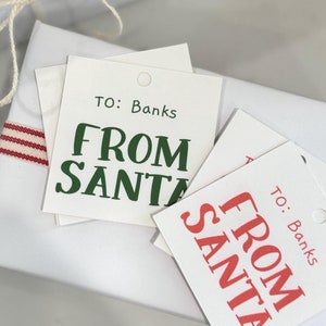 Etiquetas de presente de Natal para crianças do Papai Noel | Conjunto personalizado de 12 | Etiquetas de Papai Noel para crianças | Etiqueta de presente personalizada do Papai Noel | Presente do Papai Noel