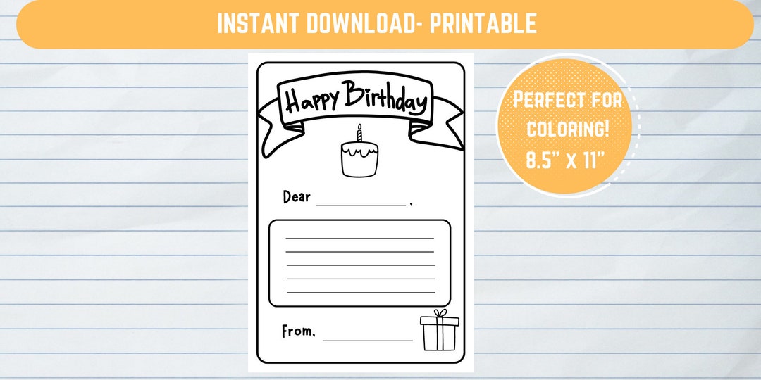 Teacher Birthday Instant Download, Printable Teacher Birthday Card ...