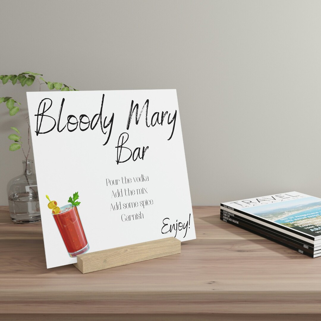 Bloody Mary Bar Sign Custom Bloody Mary Bar Sign With Stand - Etsy