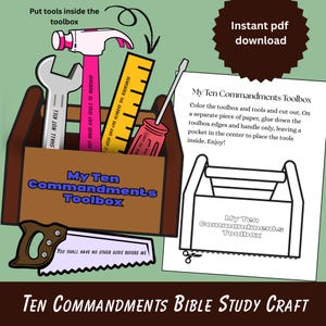Ten Commandments Coloring Activity for Kids| VBS & Sunday School Printable PDF | Bible Toolbox Craft | Ten Commandments Digital Download