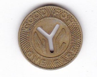 NYC New York City Subway Small Y Cut Out Transit Token 1953-1970