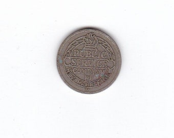 1942 Public Service Company of New Hampshire Manchester, NH Transit Bus Token