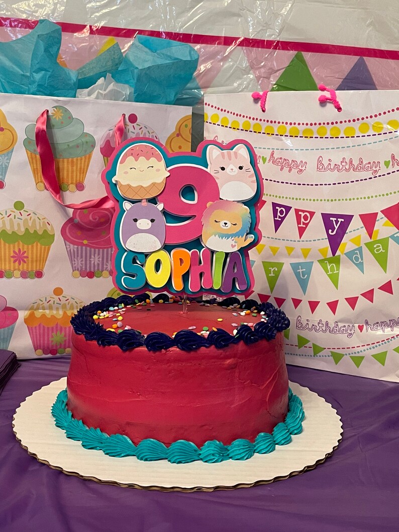 Squish Mallow Cake topper Birthday cake topper birthday decor party decor