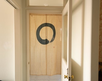 Noren with rod - the Enso (Zen Circle of togetherness) Japanese curtain (33.46in x 59.06in)