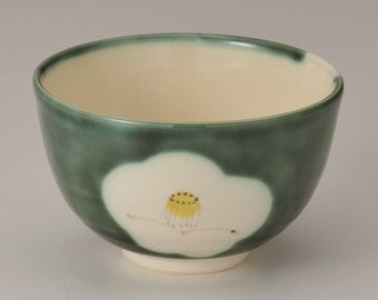 Kyo/Kiyomizu ware Camellia Japonica var Matcha Bowl