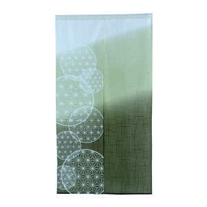 Noren with rod - Japanese Curtain with Sacred Geometry Noren  (33.46in x 59.06in)