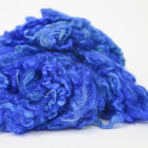 BRILLIANT BLUE- Hand-Dyed Wool Locks- Needle Felting, Wet Felting, Fiber Art