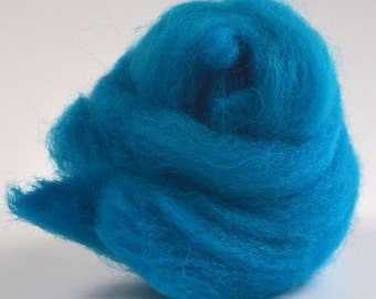 TURQUOISE- American Farm Wool- Medium Grade Wool Roving for Felting, Spinning, Weaving, Fiber Art