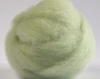 LITE GREEN- American Farm Wool- Merino Wool Roving for Felting, Spinning, Weaving, Fiber Art