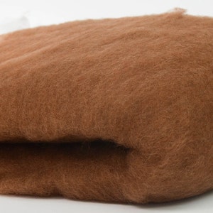 MEDIUM BROWN- American Farm, Medium Grade Wool Batt- Needle Felting, Wet Felting, Spinning