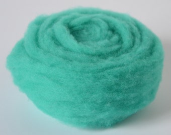 JADE GREEN- American Farm Wool- Merino Wool Roving for Felting, Spinning, Weaving, Fiber Art