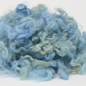 LITE BLUE- Hand-Dyed Wool Locks- Needle Felting, Wet Felting, Fiber Art