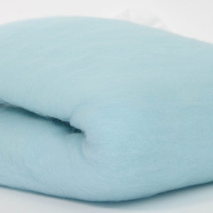 LITE BLUE- American Farm, Merino Wool Batt- Needle Felting, Wet Felting, Spinning