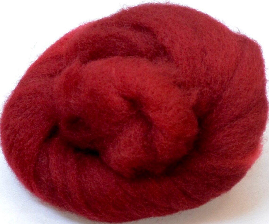 Wool Redm FIRE RED- American Farm Wool- Medium Grade Wool Roving for Felting ...