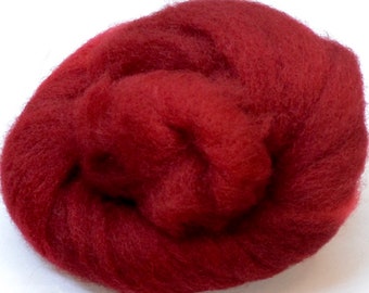 FIRE RED- American Farm Wool- Medium Grade Wool Roving for Felting, Spinning, Weaving, Fiber Art