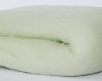 LITE GREEN- American Farm, Merino Wool Batt- Needle Felting, Wet Felting, Spinning