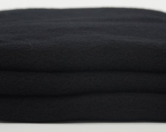 BLACK- Merino Wool Prefelt  28" x 58"- Needle Felting, Wet Felting, Fiber Art
