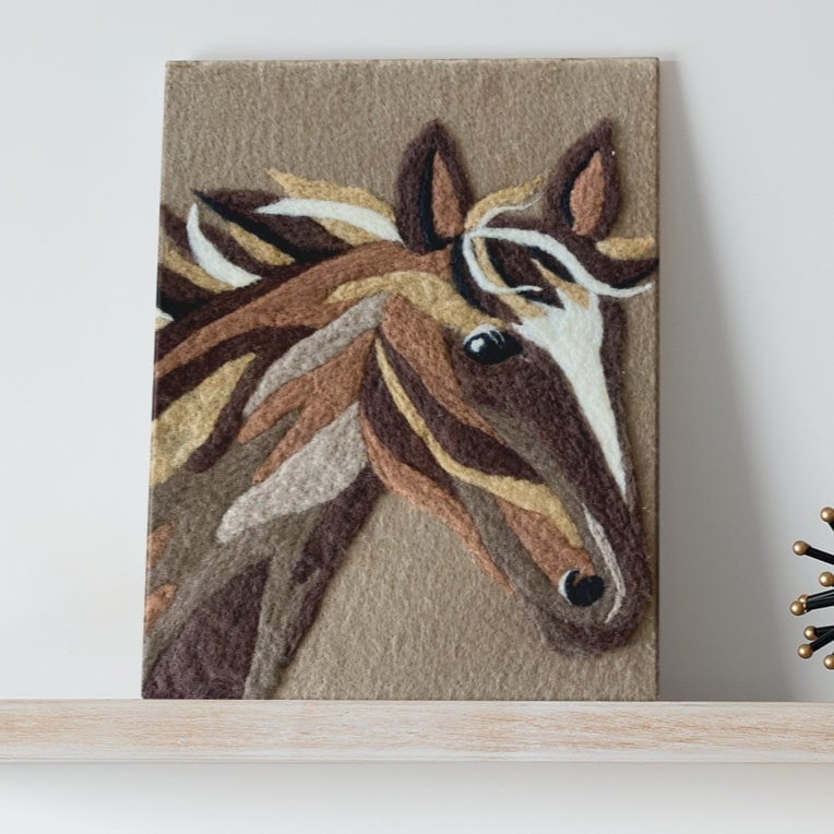 34 Recycled Crafts For Kids 16 Needle-Felting Kit - DIY Horse canvas needle-felting kit 100% wool &…