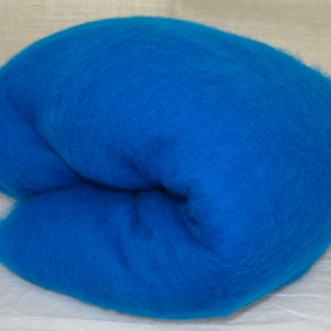 BRILLIANT BLUE- American Farm, Merino Wool Batt- Needle Felting, Wet Felting, Spinning