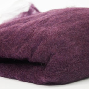 PLUM- American Farm, Merino Wool Batt- Needle Felting, Wet Felting, Spinning