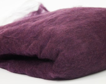 PLUM- American Farm, Merino Wool Batt- Needle Felting, Wet Felting, Spinning