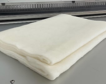 Natural White-Merino Wool Prefelt for Scarf 14"x94"- Needle Felting, Wet Felting, Fiber Art