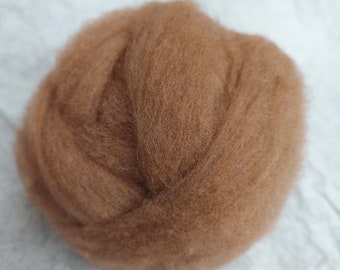 SPICE BROWN- American Farm Wool- Merino Wool Roving for Felting, Spinning, Weaving, Fiber Art