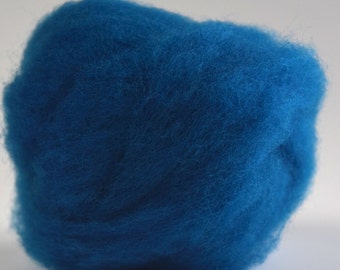 BRILLIANT BLUE- American Farm Wool- Merino Wool Roving for Felting, Spinning, Weaving, Fiber Art