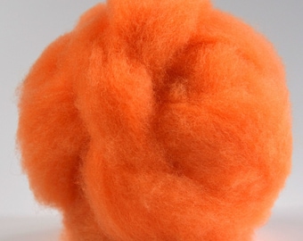 Orange - Laine de ferme américaine - Mèche de laine mérinos pour le feutrage, le filage, le tissage, l'art fibre