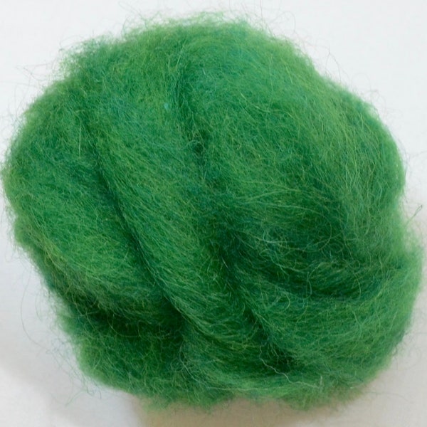 EMERALD GREEN- American Farm Wool- Medium Grade Wool Roving for Felting, Spinning, Weaving, Fiber Art
