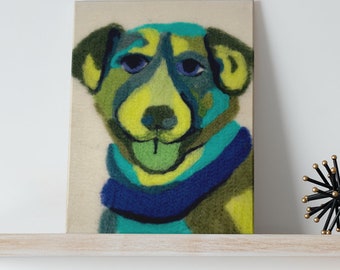 Needle-Felting Kit - DIY Puppy needle-felting kit | 100% wool & recycled plastic | 10x13 inches - Dog, Pup