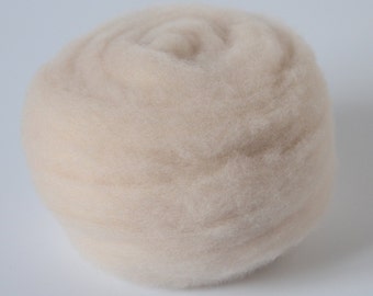 BEIGE- American Farm Wool- Merino Wool Roving for Felting, Spinning, Weaving, Fiber Art