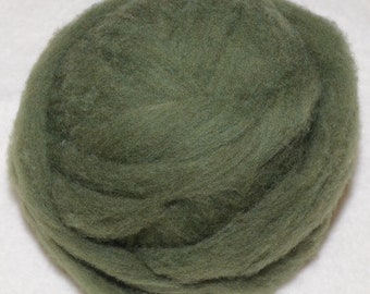 BRONZE GREEN- American Farm Wool- Merino Wool Roving for Felting, Spinning, Weaving, Fiber Art