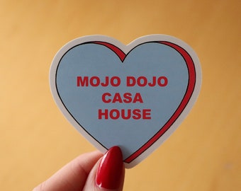 Mojo Dojo Casa House Candy Heart Vinyl Sticker Pink/Blue Ryan Gosling Ken