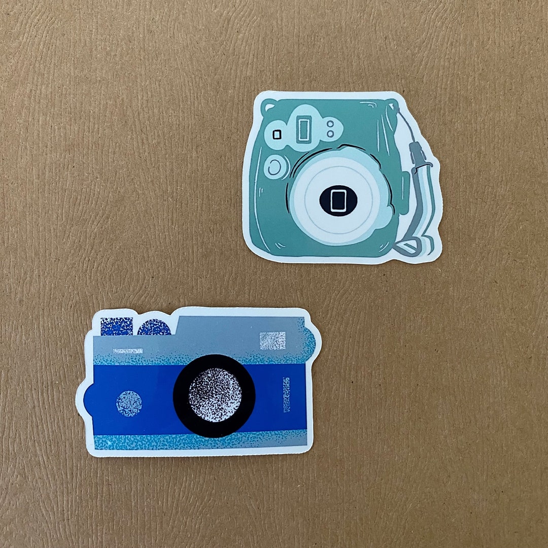 Polaroid and Film Camera Vinyl Sticker Pair Blue/teal - Etsy