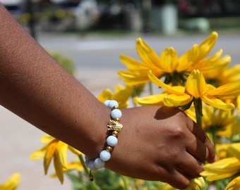 Women's Light Blue Jade Adjustable Bracelet