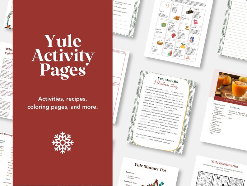 Yule Sabbat Printable Activity Pack Sabbat Printables Pagan Sabbat ...