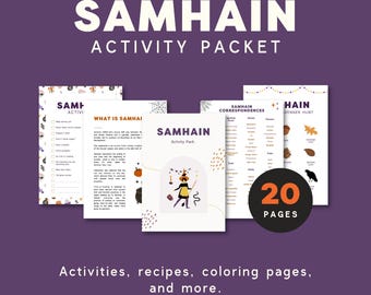Pack d&#39;activités imprimable Samhain Sabbat | Imprimables du Sabbat | Impressions du Sabbat païen | Cahier d&#39;exercices d&#39;Halloween | Activités d&#39;Halloween | Halloween