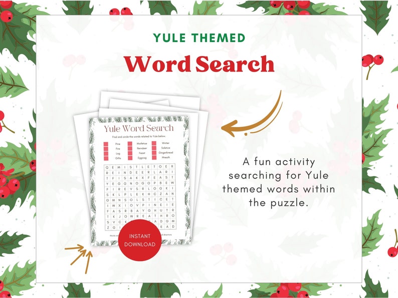 Yule Sabbat Printable Activity Pack Sabbat Printables Pagan Sabbat ...