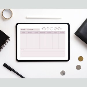 Weekly Planner Single Page Digital Download | iPad Planner Page | GoodNotes Planner Page | Notability Planner Page