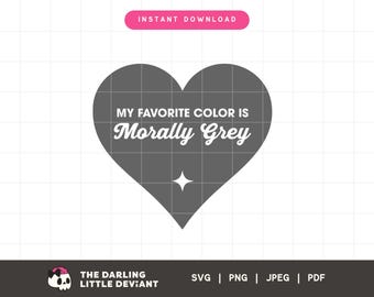 Ma couleur préférée est le gris moral SVG | Svg livres livresques | Reader Couper des fichiers | Téléchargement numérique | Utilisation commerciale gratuite