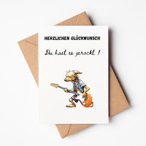 Postkarte Sprüchekarte Grußkarte Du hast es gerockt  Motivationskarte DIN A6 Geschenkkarte