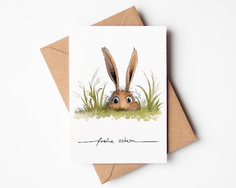 Postkarte zu Ostern | Osterkarte Aquarell bedruckt | Umweltfreundliche Karte | lustige Osterkarte