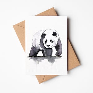 Postkarte Panda | A6 Kunstdruck | Umweltfreundliches FSC-zertifiziertes Papier | niedliche Tierillustration | Grußkarte | Tiermotiv Aquarell