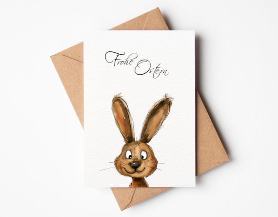 Grußkarte Postkarte Osterkarte Ostern DIN A 6 Print Druck 300g Aquarellpapier umweltfreundliches Papier FSC Zertifiziert säurefrei chlorfrei