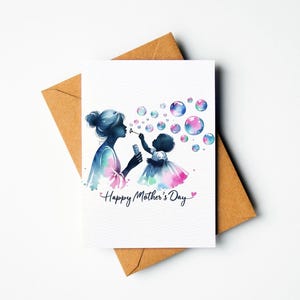 Muttertagskarte Aquarell Postkarte zum Muttertag Karte für Mama Happy Mothers Day DIN A 6 auf umweltfreundlichem Aquarellpapier