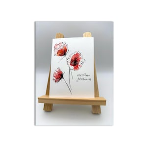 Handgemaltes Aquarell mit Blumen im Postkartenformat DIN A6 auf Aquarellpapier Einzelstück Unikat kein Print