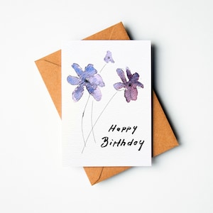 Handgemalte Postkarte Aquarell mit Wildblumen im Postkartenformat DIN A6  Printversion Kunstdruck