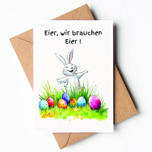 Postkarte Osterkarte Grußkarte Eier DIN A6 Print 300g Aquarellpapier umweltfreundlich FSC zertifiziert säurefrei chlorfrei