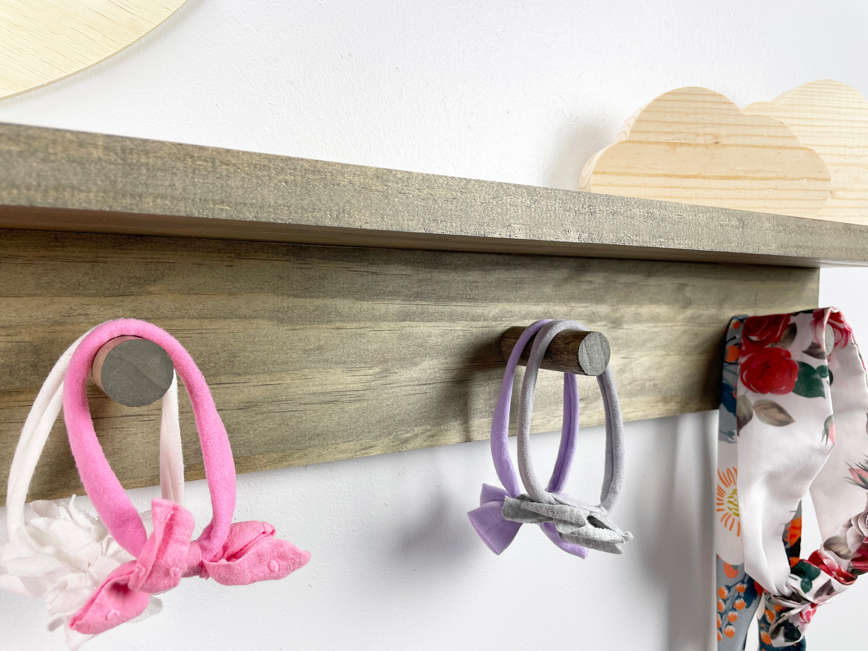 Wooden Peg Shelf Headband Holder Bow Holder Nursery Shelf Etsy